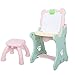 Produktbild LIANGJUN Tisch Stuhl for Kinder Kunststoff Skizzenblock Dual Use Lernen Schreiben Cartoon Schreibtisch Stark Tragen Kindergarten Tragbar, 2 Farben (Color : A)