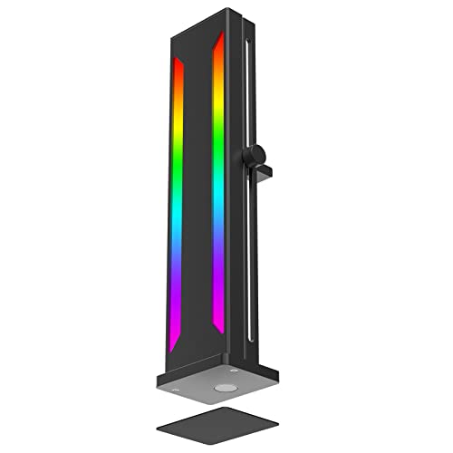 ARGB Supporto per scheda grafica, supporto anti-abbassamento, 5 V, 3 pin, staffa verticale regolabile in lega di alluminio con luci a LED per una facile installazione
