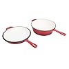 Leftwei Cast Iron Pan, 4QT Large Capacity Round Pan, Braising Stewing Frying with Lid for Even Heat Distribution, Ideal for Multiple Stovetops & Ovens, 4QT #3