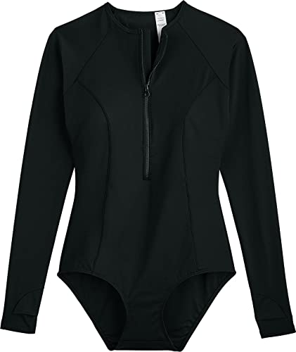 Coolibar Upf 50+ Women's Escalante Long Sleeve Swimsuit - Sun Protective (Medium- Black) #TOP2