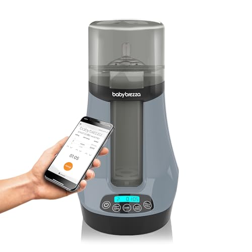 Image of Baby Brezza Smart Baby Bottle Warmer, Breastmilk Warmer + Defroster – Free App - Different Temperatures for Breastmilk + Formula - Universal Fit for All Bottles + Milk Bags - Calentador de Biberones