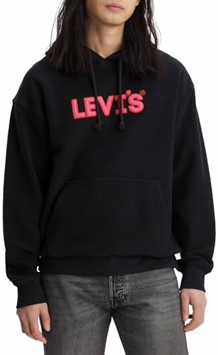 Levi's Herren Relaxed Graphic Sweatshirt Hoodie Kapuzenpullover,Headline Logo Po Caviar,M – Ansicht 1