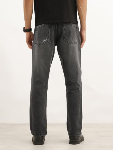 Image of WROGN Men's Anti Fit Jeans | 100% Cotton | Solid | Relaxed Casual Denim