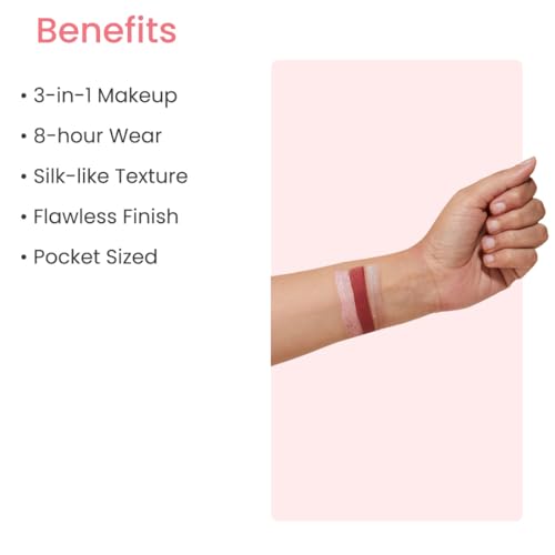 Earth Rhythm Dab Set Go 3-in-1 Face Palette With Eyeshadow, Lip & Cheek Tint & Mattifying Face Powder, For Everday Makeup, Highly Pigmented (Champagne) - Image 3