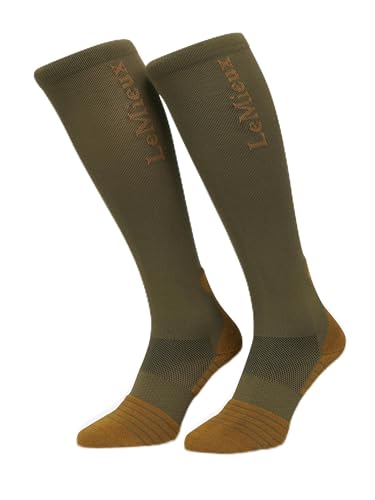 LeMieux Performance Horseback Riding Socks - Padded Heel & Toe - Seamless with Four-Way Stretch - Alpine - Medium