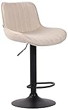 CLP Tabouret De Bar Lentini en Tissu I Chaise Haute De Bistrot avec Repose-Pieds Hauteur R...