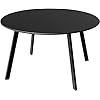 Grand Patio Round Steel Patio Coffee Table, Weather Resistant Outdoor Large Side Table, Black...