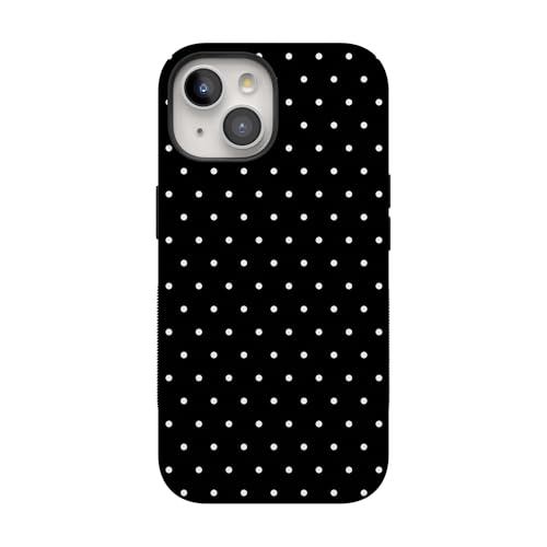 Casely iPhone 15 Case | On the Dot | Black Polka Dot | Bold Protective Design | Compatible with MagSafe