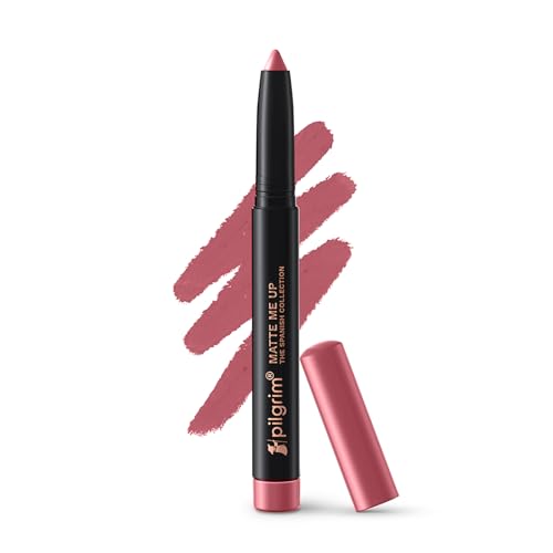 Image of Pilgrim Long Lasting Crayon Lipstick | Intense Matte Finish | Waterproof & Lightweight | Highly Pigmented & Enriched With Ceramides & Mango Seed Oil | Smooth Glide Application | (1.4g) (Plum Secret-24)
