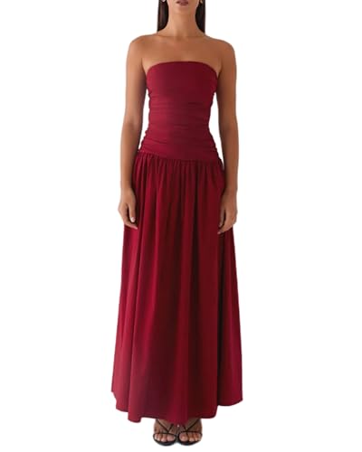 Felcia Trägerloses Maxikleid für Damen,...
