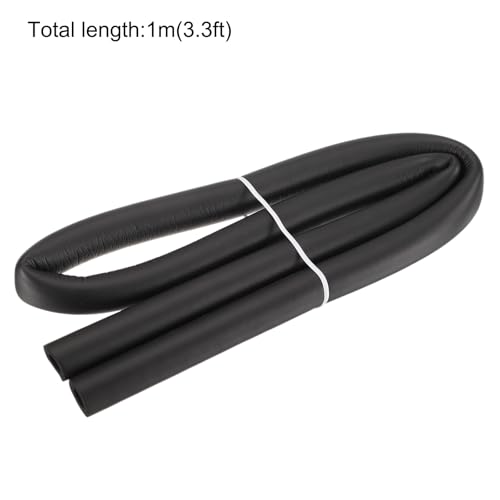 Image of uxcell Foam Tubing for Handle Grip Support, 16mm(5 /8 inch) ID 26mm(1 inch) OD 1m Length Black