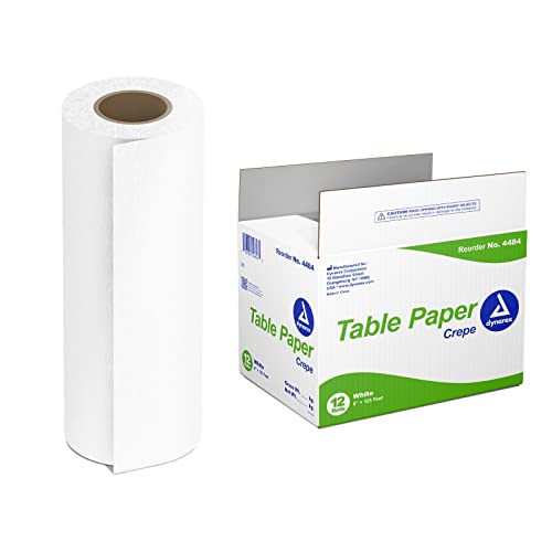 Dynarex Table Paper, High-Quality Exam Table Paper, Used in Medical, Massage, and Chiropractic Tables to Protect Patients, 1 Case of 12 Papers (8