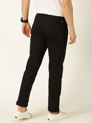 Image of Thomas Scott Men's | Solid | Breathable Fabric | 4 Pockets | Casual | Mid Rise | Regular Fit | Cotton Linen | Button Clouser | Chino Trouser | Pants