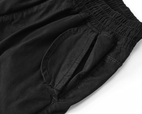 Image of Girls Cargo Pants Kids Pants Khaki Elastic Ankles Wide Leg Teen Streetwear Trendy Jogger Sweatpants
