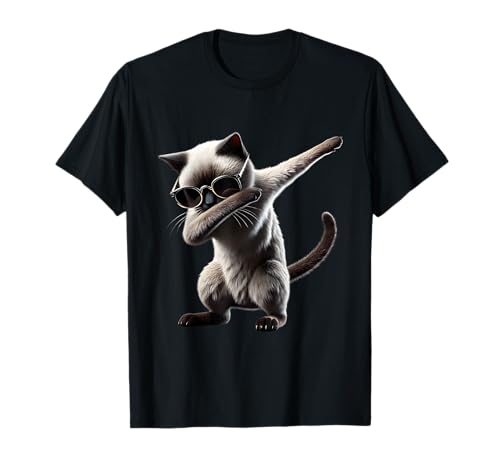 Dabbing Siamese Cat Dab Dance Cats Lover T-Shirt
