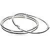 NINE WEST Women's Classics Silvertone Stretch Bangle Bracelet 3 Piece Set