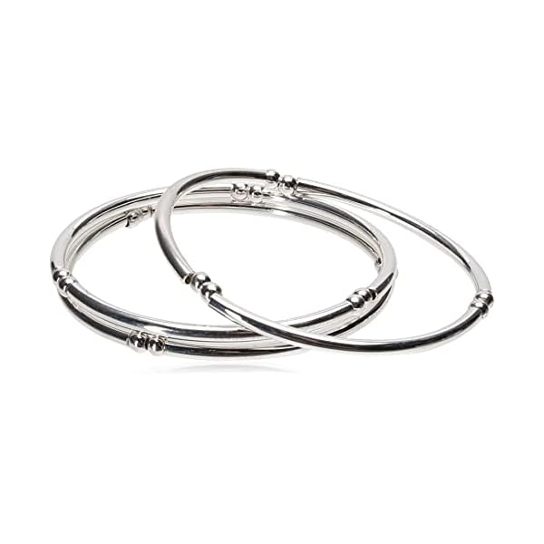NINE WEST Women's Classics Silvertone Stretch Bangle Bracelet 3 Piece Set