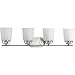 Progress Lighting P300007-009 West Village Four-Light Bath, Brushed Nickel