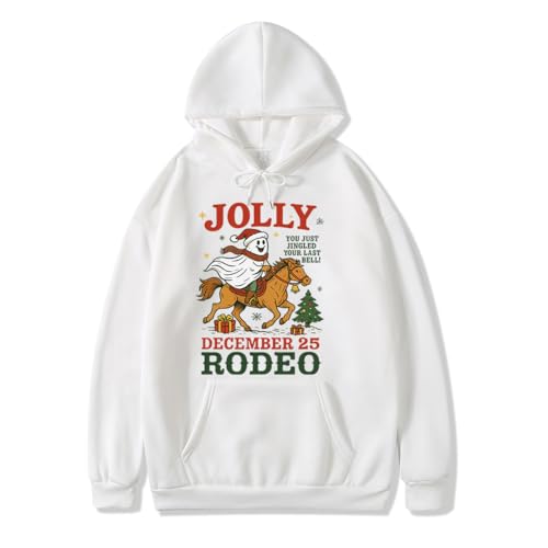 Jolly Christmas Rodeo Hoodie, Coquette Christmas Pullover Hoodie