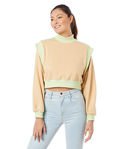 Blusão Moletom, Colcci, Feminino, Bege/ Verde, P