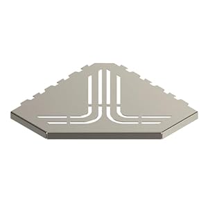 GURU USA Evolux Stainless Steel Corner Shower Shelf for Inside Shower, Bathroom Organizer Wall Shelves, Heavy Duty Shower Caddy for Tiled Walls, Beat Trapezoid, Nickel