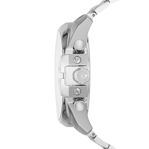 Diesel Men's Mega Chief Stainless Steel Bracelet, Silicone or Leather Band Watch with Analog or Digital Movement