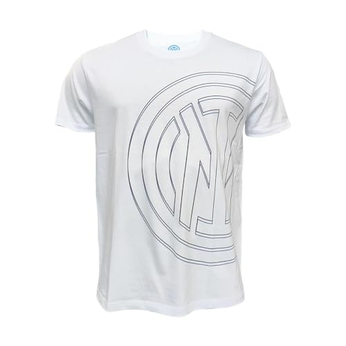 Inter T-Shirt Surdimensionné Logo Blanc T-Shirt Homme Unisexe - Adulte