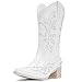 IUV Cowboy Boots For Women Western Cowgirl Classic Fashion Embroidered Pointy Toe Boots