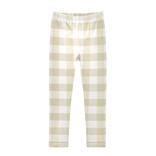 Beige Plaid Toddler Girls Shorts Cotton Cartwheel Shorts Summer Clothes for Vacation