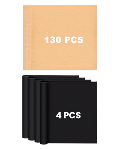 Image of 134PCS Air Fryer Liners Compatible with Our Place Wonder Oven 12.7 Quarts, 130PCs Parchment Paper Sheets for Air Frying Baking Roasting and 4PCs Non-Stick Teflon Baking Mats Toaster Oven Accessories