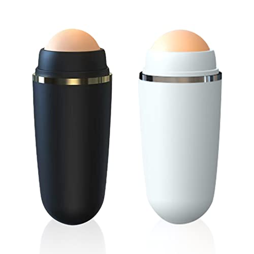 Modloan Rodillo Volcánico Absorbente de Aceite, 2 Pcs Oil Absorbing Roller Reutilizables para el Cuidado Facial, Oil Control Volcanic Face Roller para Hombres y Mujeres en Casa Fuera Cover
