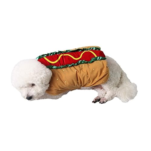 Disfraz divertido de perro hot dog para mascotas XXS