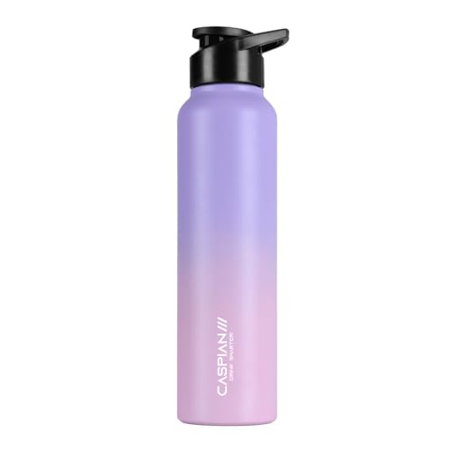 Image of CASPIAN / / / HIke ISI Certified Stainless Steel Water Bottle 1 ltr. (Orchid, 1 Litre) | Leak Proof Sipper for Fridge Home Office Travel School Kids Boys Girls Adults Sports Gym Yoga Gift | BPA Free
