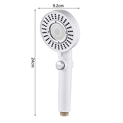Pommeau de douche haute pression blanc à 3 modes réglables