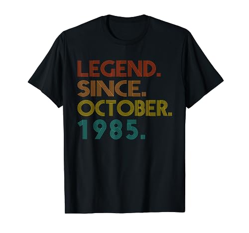 Legend Since October 1985 Men Women 1985 Vintage Birthday T-Shirt