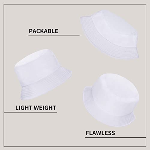Image of Rosoz 1 & 2 Pack Bucket Hat for Women Men Summer Travel Beach Sun Hat Outdoor Cap Unisex Bucket Hats