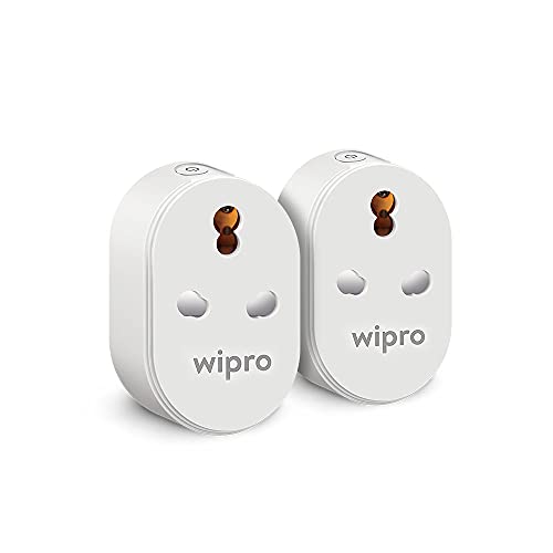 Wipro 16A Wi-Fi Smart Plug with Energy Monitoring- Suitable for Large Appliances like Geysers, Microwave Ovens, Air Conditioners (Compatible with Alexa and Google Assistant)- White (Pack of 2) view 2