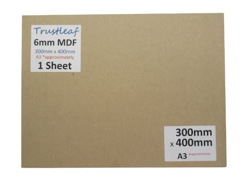 Trustleaf Medite Premier Lot de 2 feuilles de MDF à faible consommation 6 mm 300mm x 400mm (A3 approx* 12" x 16") Cover