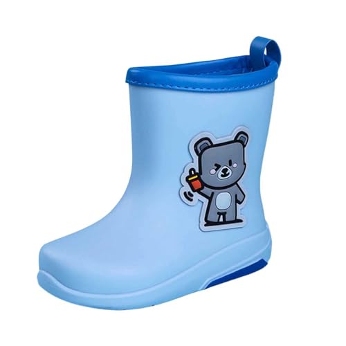 Generisch Botas de goma para bebés descalzos para niños y niñas, ligeras, lindas y bonitas, con patrón de dibujos animados, zapatos de goma cómodos, botas de lluvia al aire libre, botas impermeables