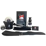 G.B.S All Complete Wet Shaving Kit- For Ultimate Vintage Style Wet Shaving Includes Razor + Case, Shaving brush + Stand, Shave Soap, Ceramic Mug/bowl, Razor Strop (Black Edition) Christmas Day Gift