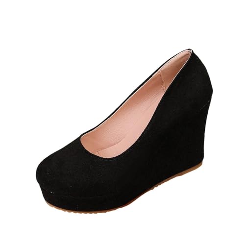 Chaussures talon bloc à ressort amortissant et bout rond pour un confort haut