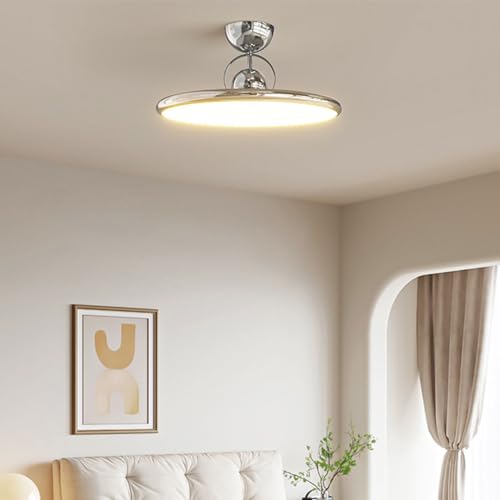Plafonnier LED vintage à intensité variable rond de 50cm couleur crème chic