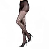 Fyntave Rhinestone Sparkly Tights for Women Glitter Sheer Shimmer Pantyhose Semi Opaque Rhinestone Soft Opaque Tights Black Stockings
