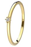 ZEICHEN DER LIEBE: Der Goldring wird das Herz jeder Frau berühren. Mit seinem klassischen Design lässt sich der Damen-Ring auch nach der Verlobung herrlich kombinieren