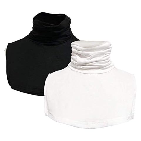OOCC Solid Color Mock Turtleneck Fake Collar Half Blouse Pullover Faux Collar Cover