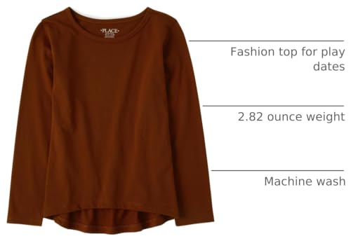 Image of The Children's Place Girls' Single Long Sleeve Basic Layering T-Shirt