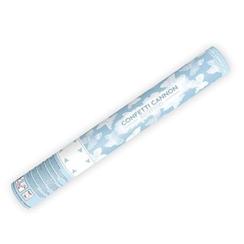 PartyDeco 4110007 Confetti Cannon Butterfly White 40cm