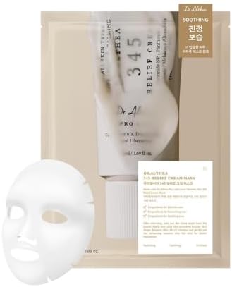 Dr.Althea 345 Relief Cream Mask | Mascarilla facial calmante con Niacinamida y Agua de Hoja de Té | Hidratación y cuidado de la barrera cutánea | Cosmética coreana vegana (Pack de 4)