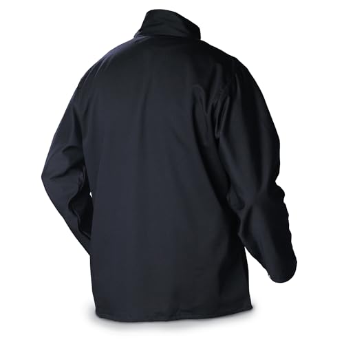 Welding Jacket, Navy, Cotton/Nylon, XL