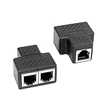 Lan Splitter, RJ45 Splitter und Lan Splitter 1 auf 2 für Cat5/Cat5e/Cat6/Cat6e/Cat7-Kabelverbindung und unterstützt die gleichzeitige Verbindung von zwei Geräten mit dem Netzwerk. (2 Stücke)